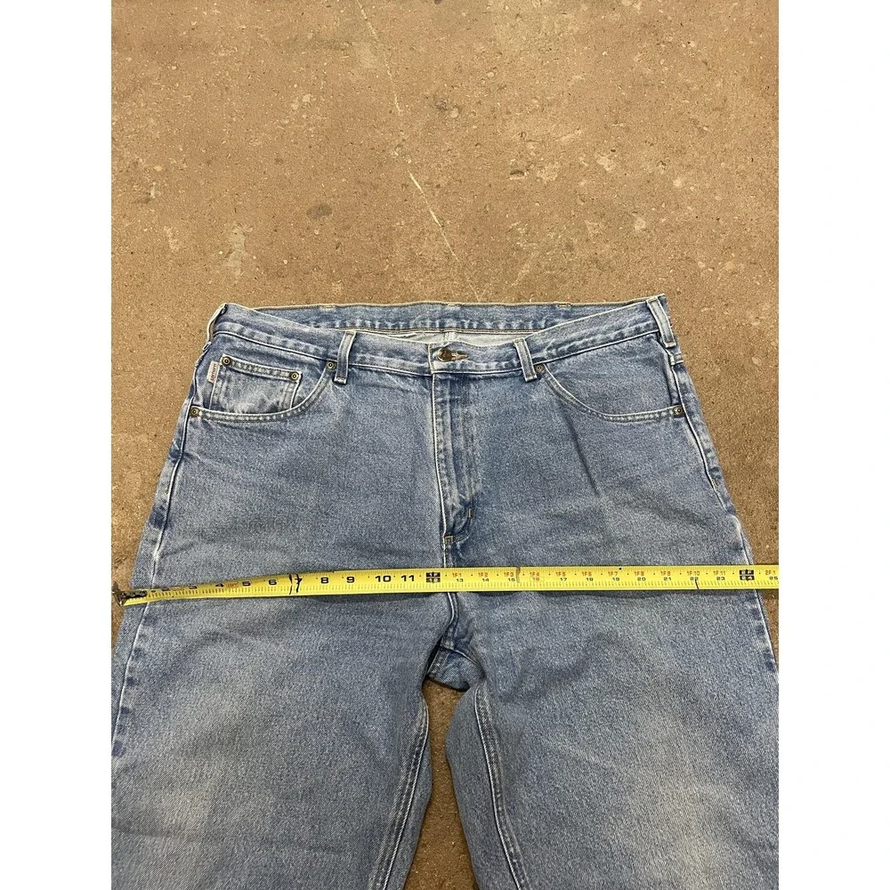 Carhartt‎ Jeans Mens Light Blue Denim Relaxed Straight Leg 5-Pocket Zip Fly Work